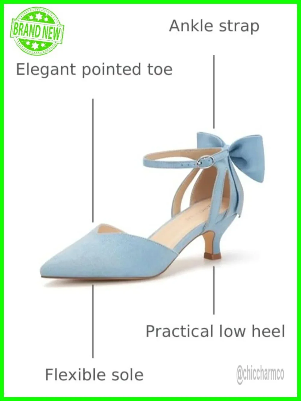 Women's Kitten Heels with Bow Closed Toe Ankle Strap Wedding Pump Shoes Leather
